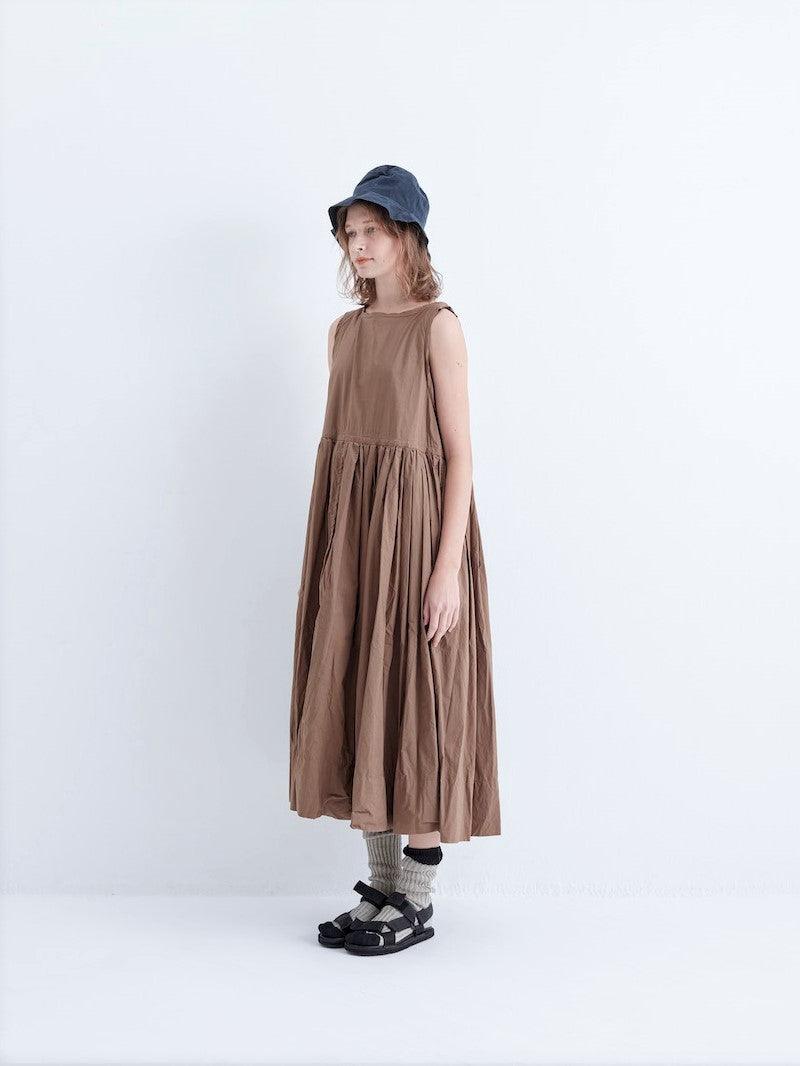 Namu Shop - Veritecoeur Sleeveless Gather Dress - Walnut