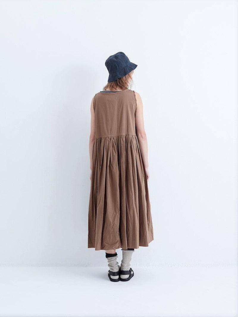 Namu Shop - Veritecoeur Sleeveless Gather Dress - Walnut
