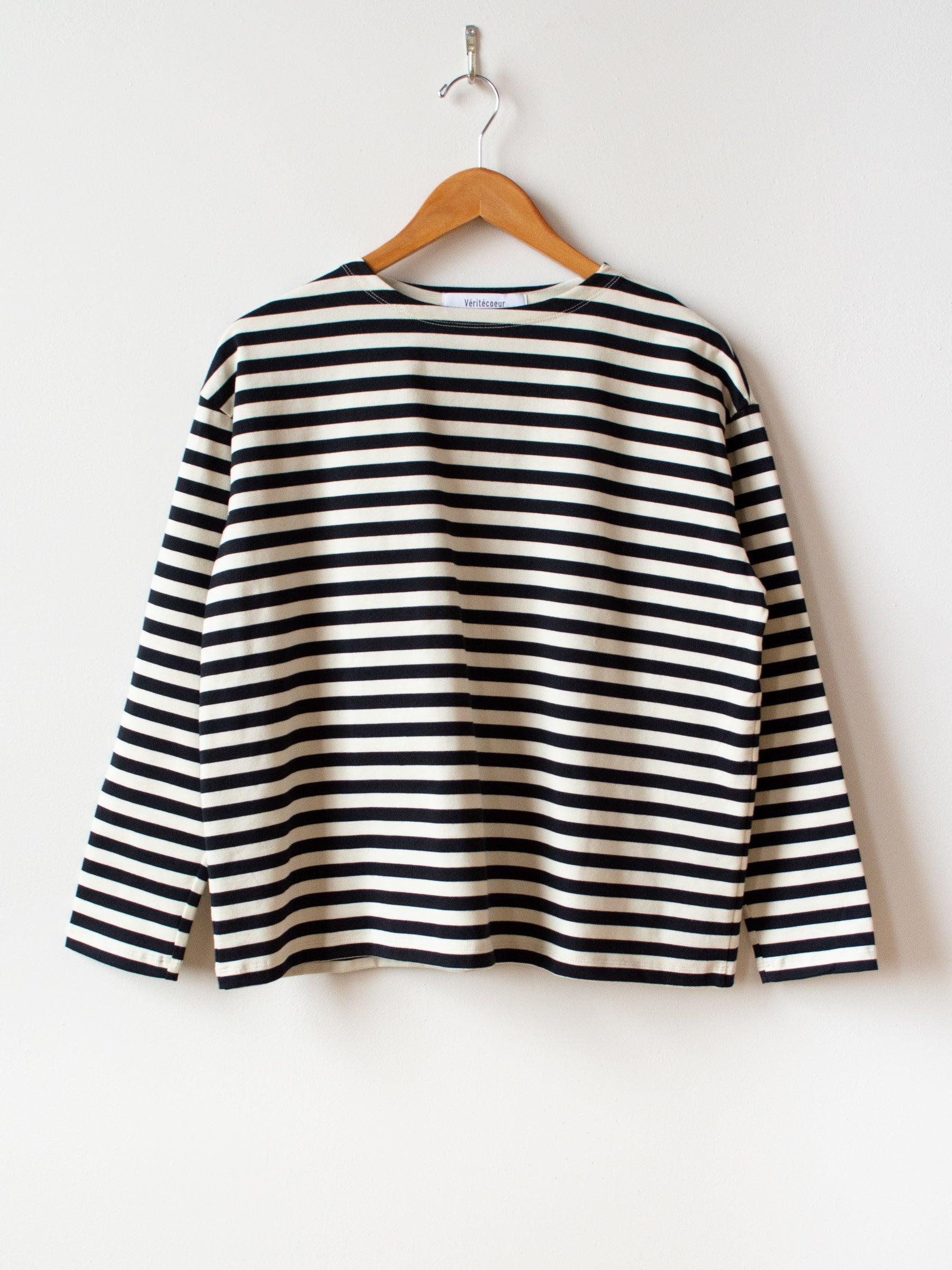 Namu Shop - Veritecoeur Striped Tee - Sand x Black