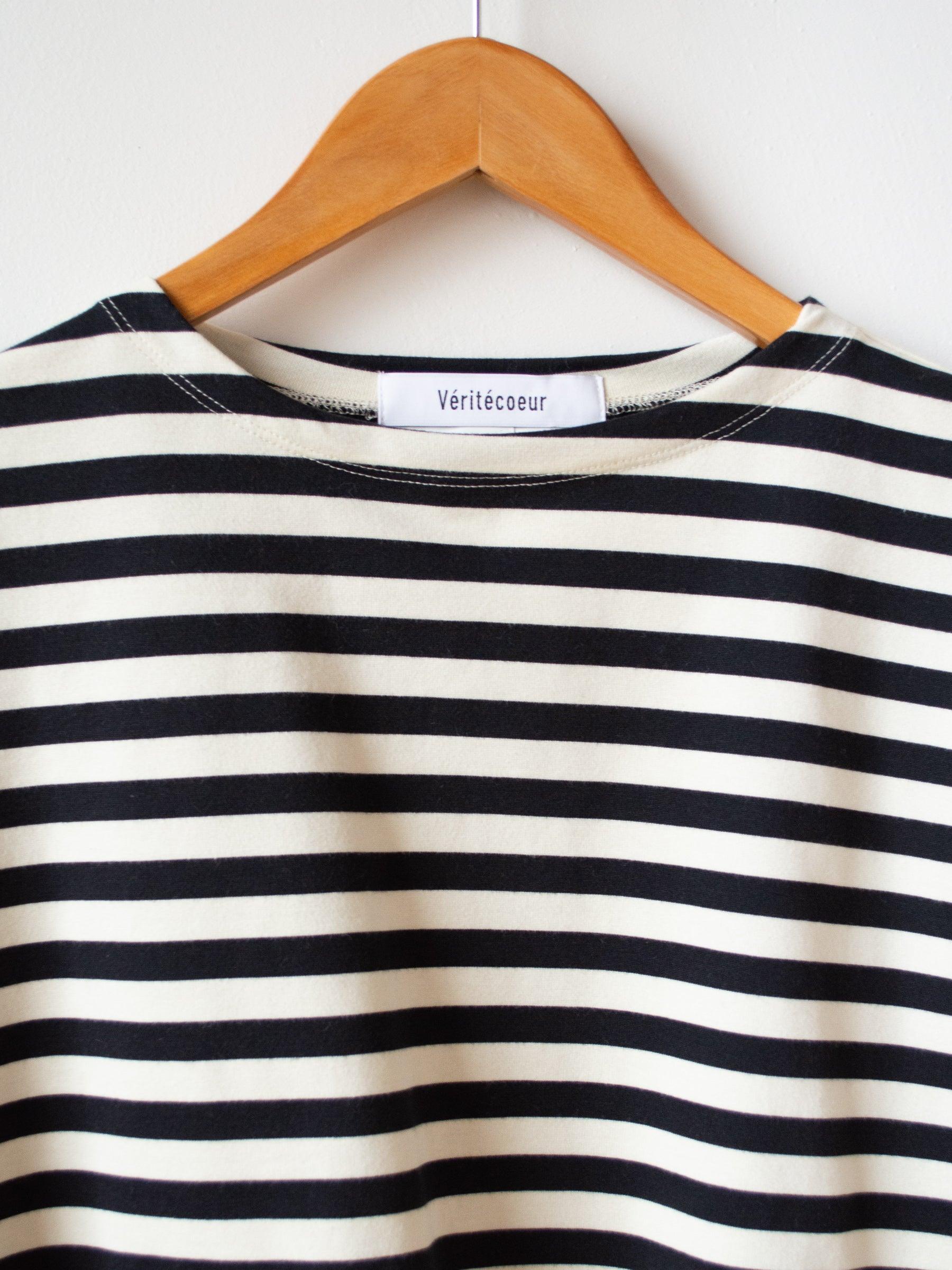 Namu Shop - Veritecoeur Striped Tee - Sand x Black