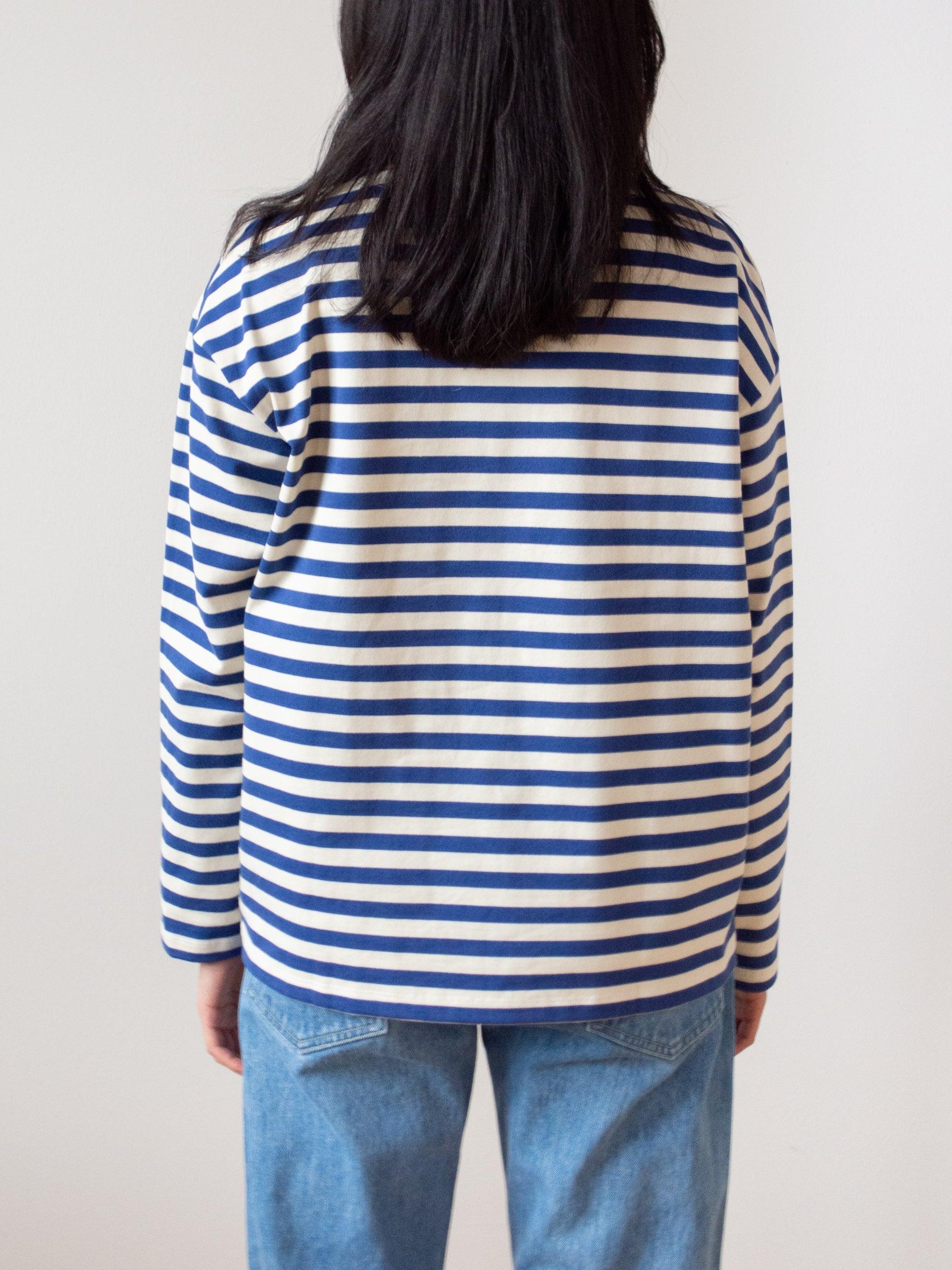 Namu Shop - Veritecoeur Striped Tee - Sand x Blue