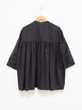 Namu Shop - Veritecoeur Typewriter Cotton Gather Back Shirt - Charcoal