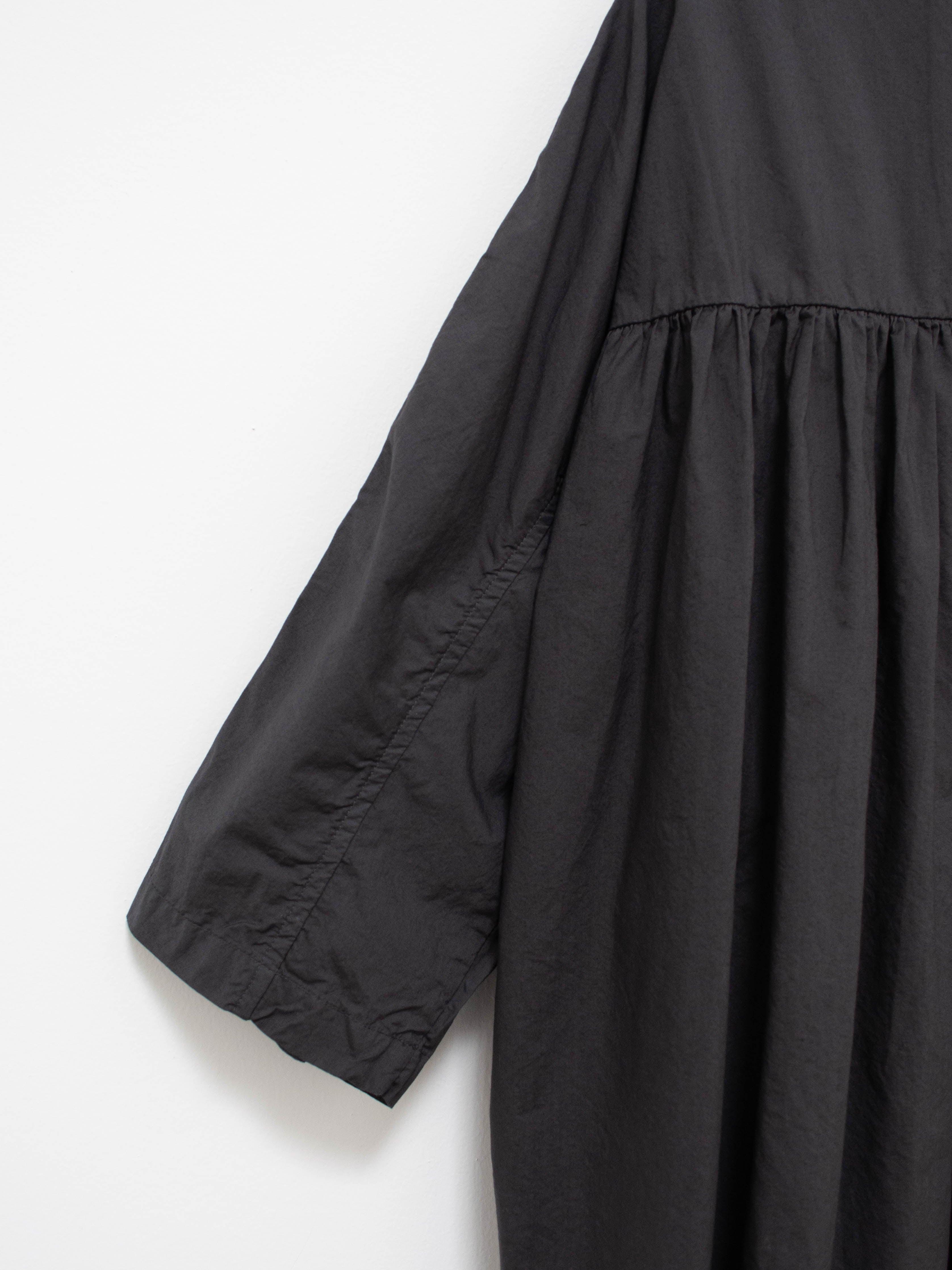Namu Shop - Veritecoeur Typewriter Cotton Gather Back Shirt - Charcoal