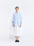 Namu Shop - Veritecoeur Typewriter Cotton Gather Back Shirt - Light Blue
