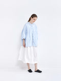 Namu Shop - Veritecoeur Typewriter Cotton Gather Back Shirt - Light Blue