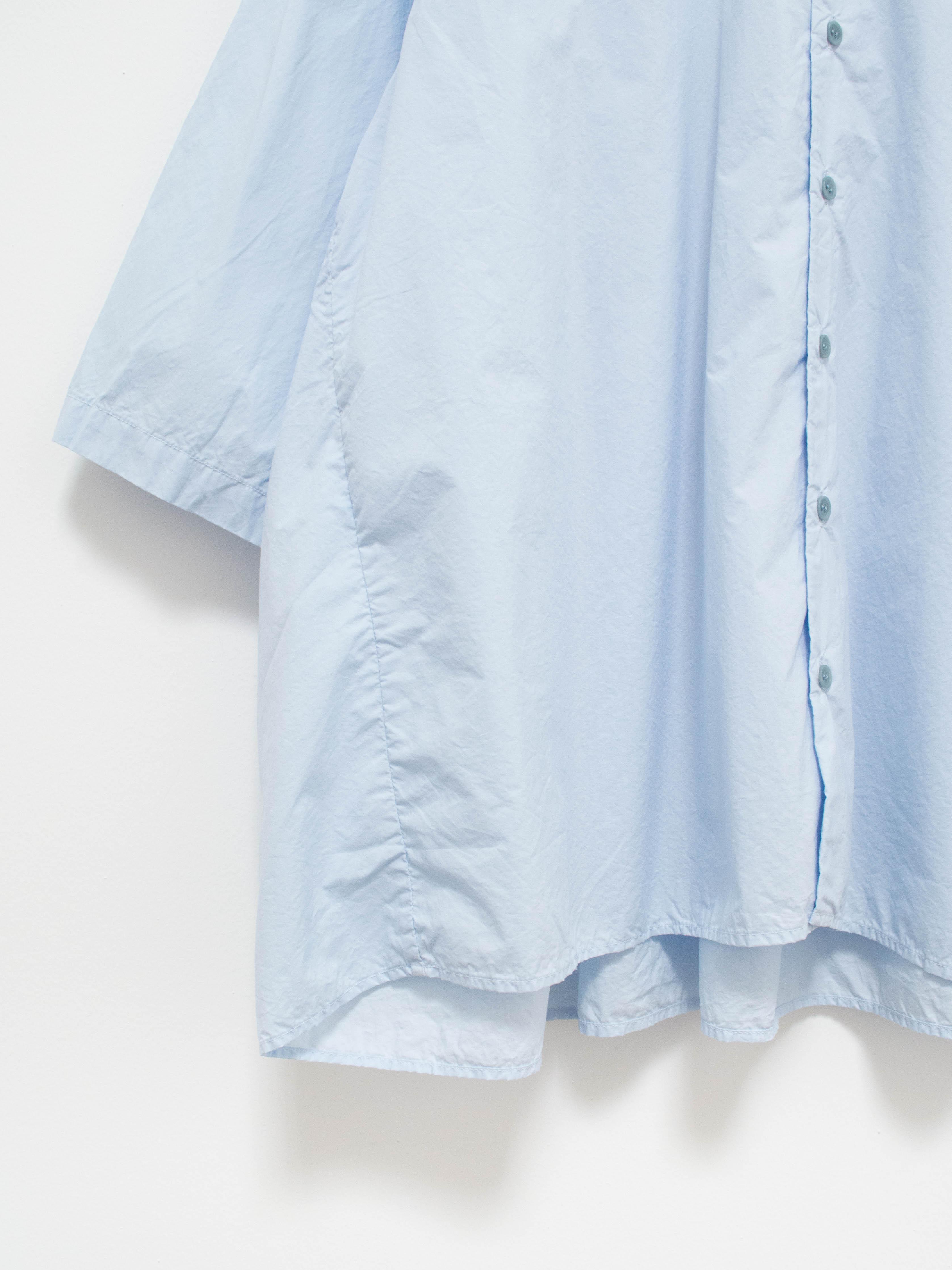 Namu Shop - Veritecoeur Typewriter Cotton Gather Back Shirt - Light Blue