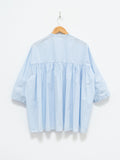 Namu Shop - Veritecoeur Typewriter Cotton Gather Back Shirt - Light Blue