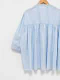 Namu Shop - Veritecoeur Typewriter Cotton Gather Back Shirt - Light Blue