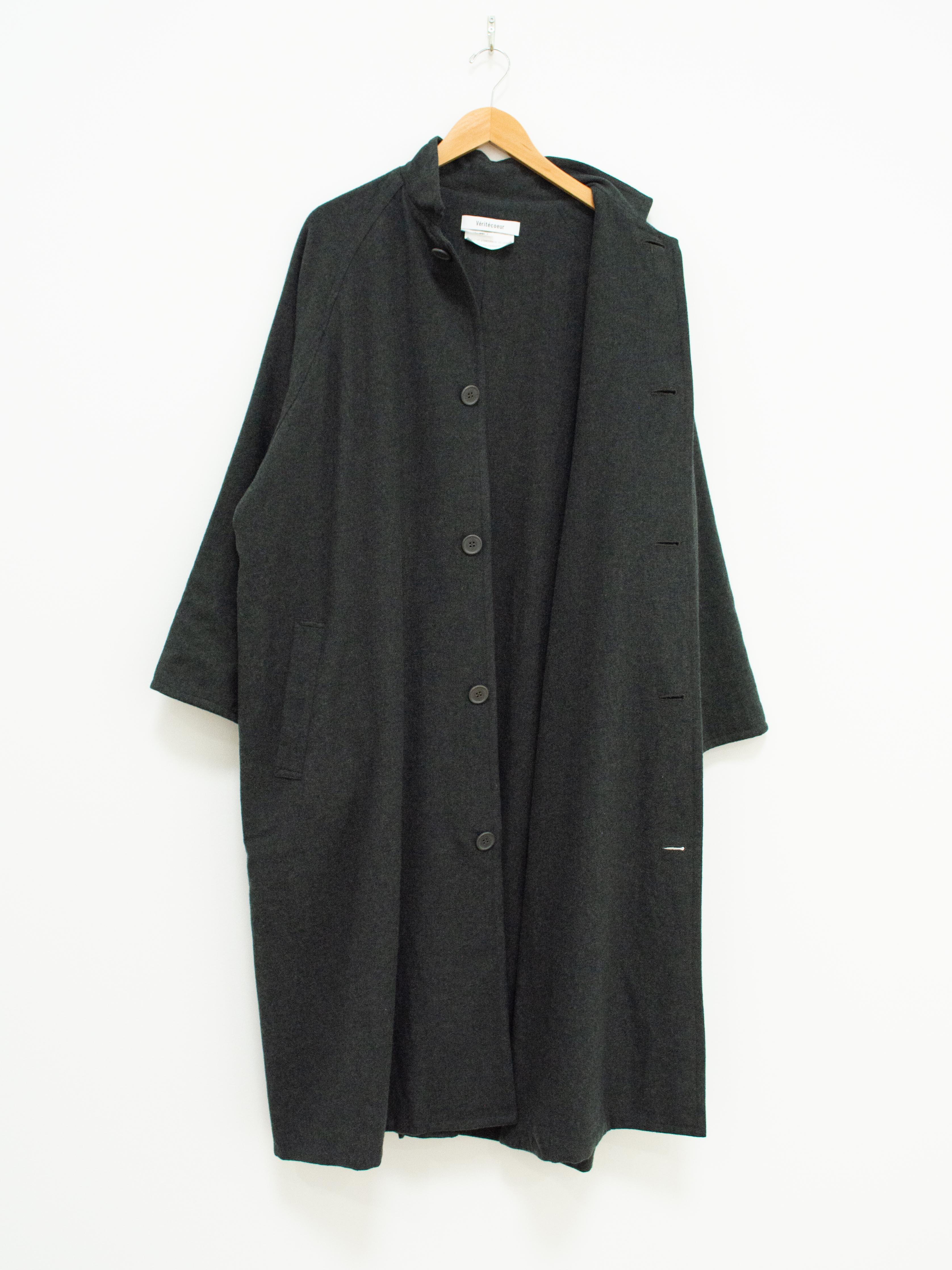 Namu Shop - Veritecoeur Wool Stand Collar Coat - Moss Green