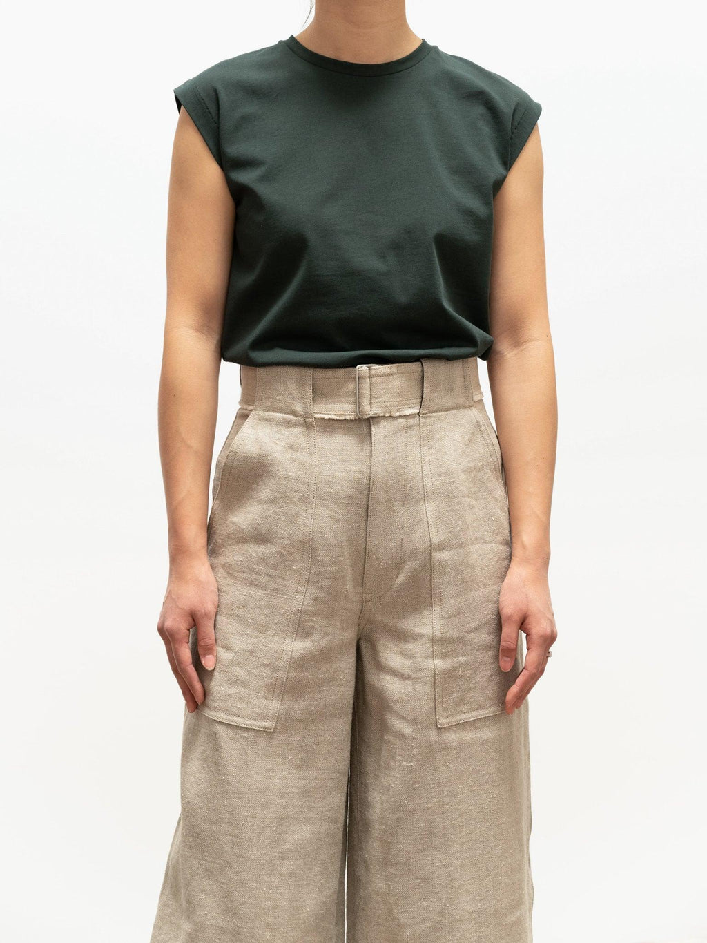 Namu Shop - Yleve Organic Cotton Sleeveless Tee - Slate Green