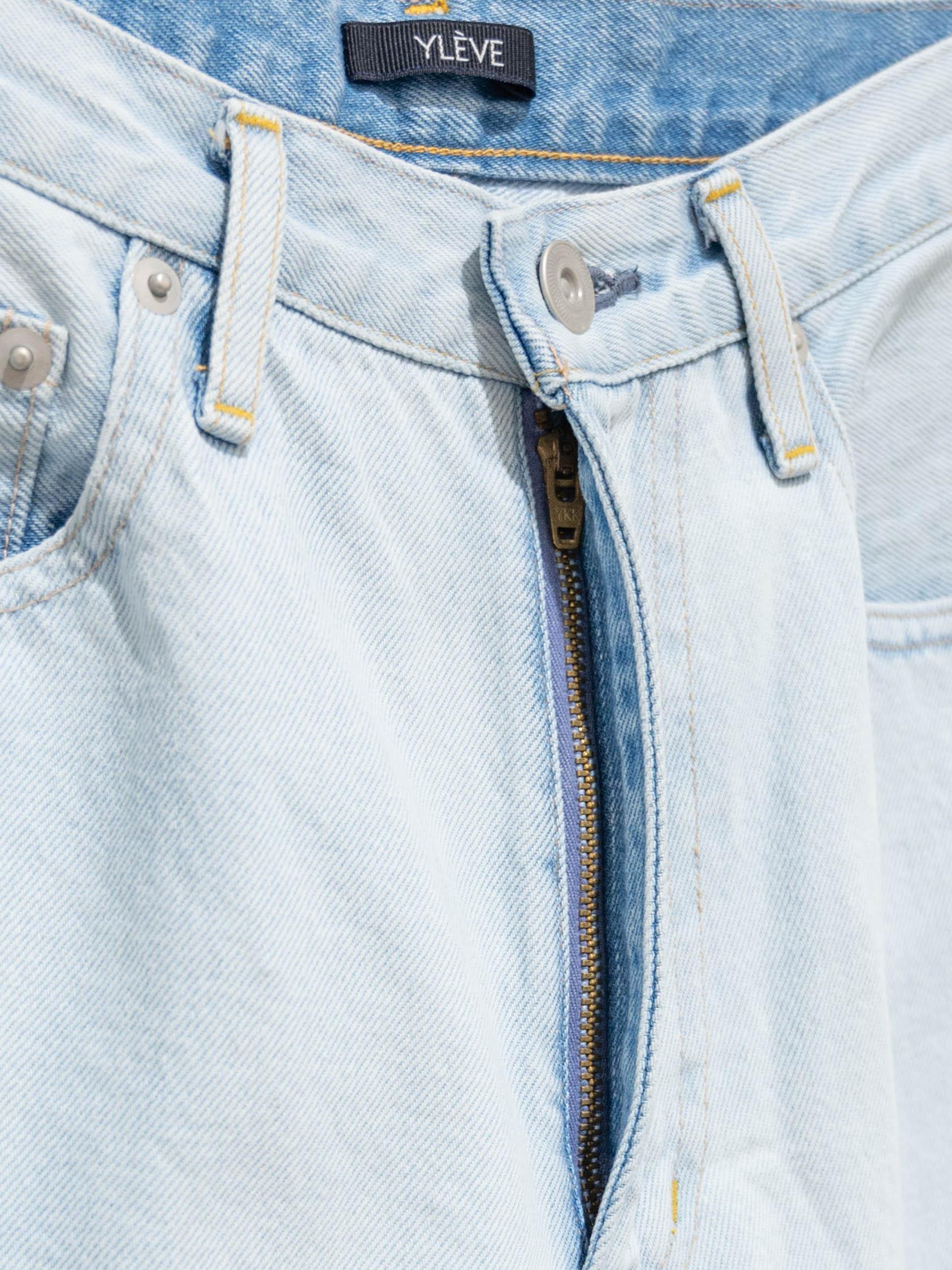 Namu Shop - Yleve Pressed Straight Denim - Ice Indigo