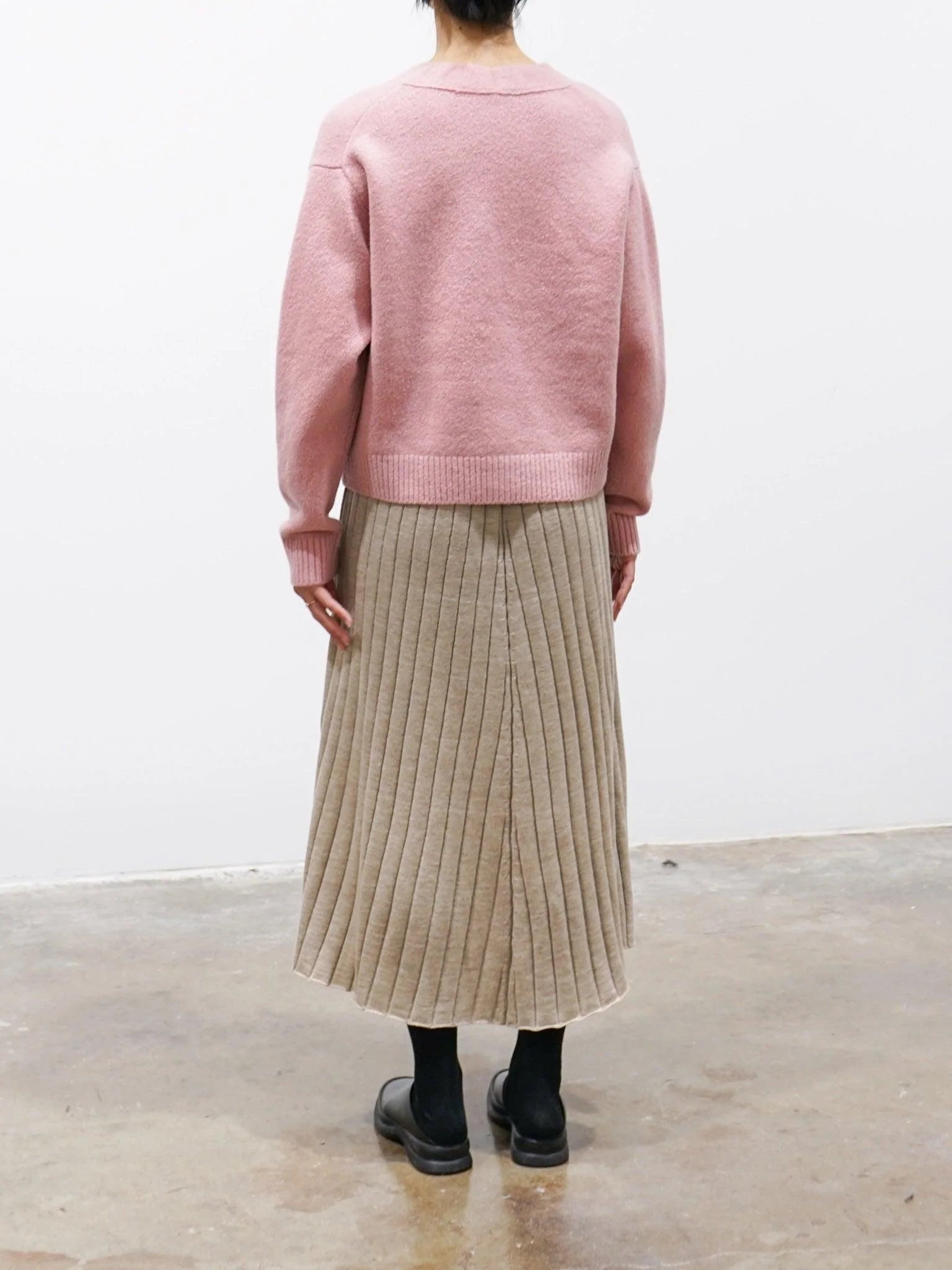 Namu Shop - Yleve Wool Boucle Short Cardigan - Pink