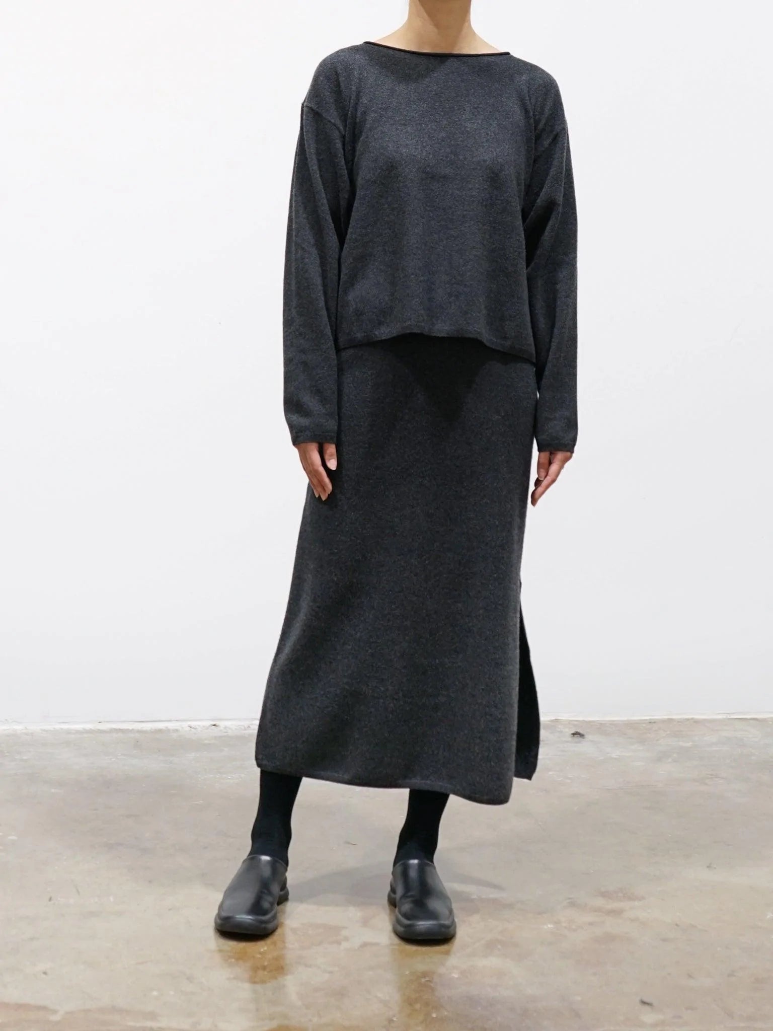 Namu Shop - Yleve Wool Cashmere Skirt - Charcoal
