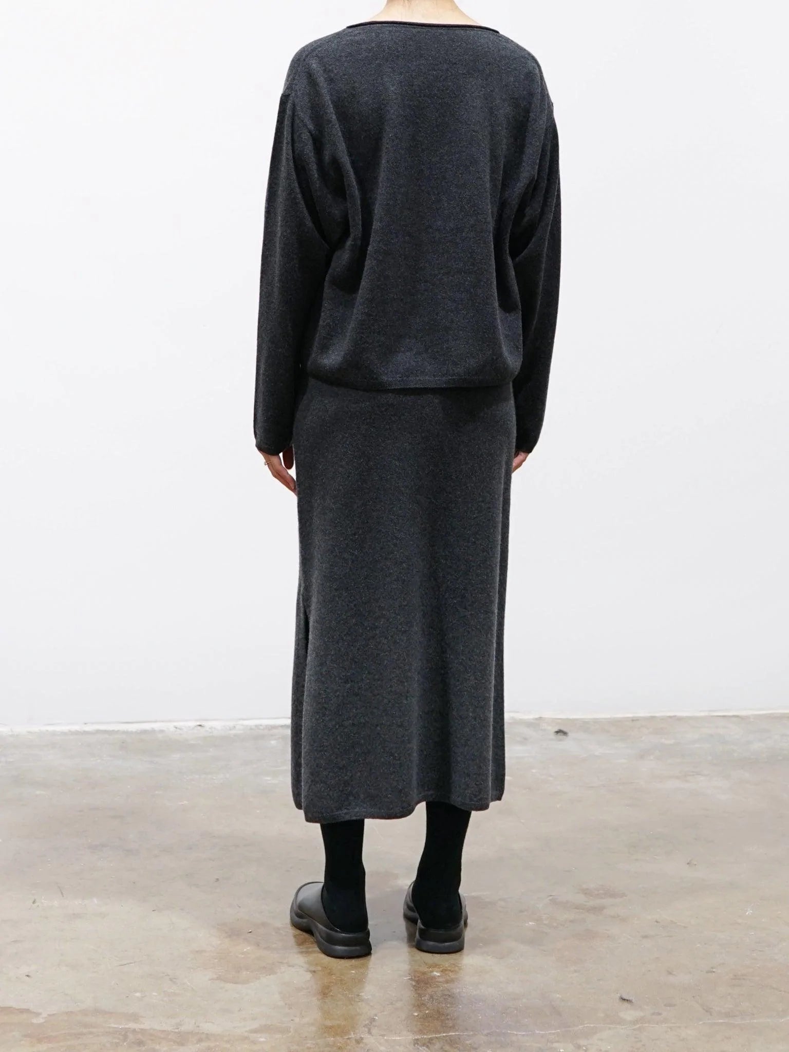 Namu Shop - Yleve Wool Cashmere Skirt - Charcoal