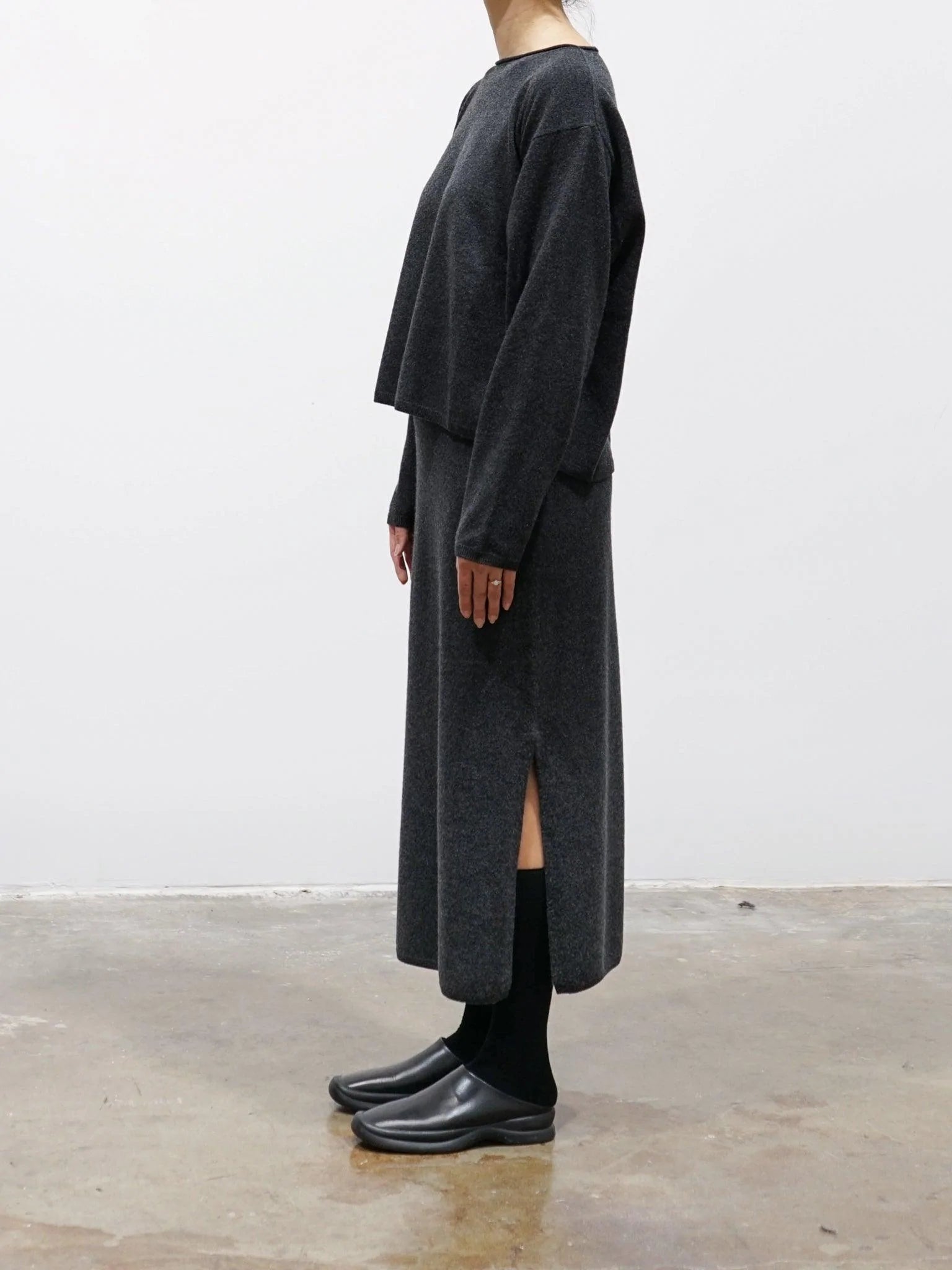 Namu Shop - Yleve Wool Cashmere Skirt - Charcoal